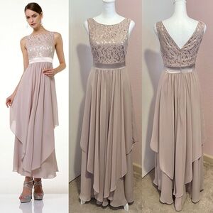 Cinderella Empire Waist Lace & Chiffon Dress